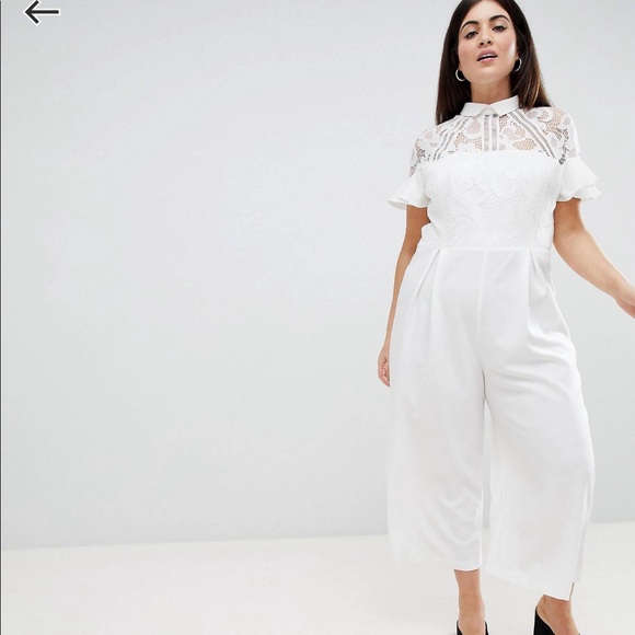 ASOS Curve Other - ASOS Curve  Lace Top Jumpsuit with Culotte Leg
